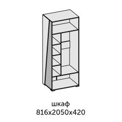 Аллегро-10 Шкаф 2дв. (дуб крафт золотой-камень темный) в Кунгуре - kungur.mebel24.online | фото 2