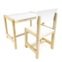 Детский растущий комплект стол и стул  Я САМ "Лофт" (Белый, Сосна) в Кунгуре - kungur.mebel24.online | фото
