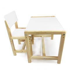 Детский растущий комплект стол и стул  Я САМ "Лофт" (Белый, Сосна) в Кунгуре - kungur.mebel24.online | фото 2