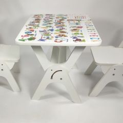 Детский растущий стол-парта и два стула Я САМ "Умка-Дуо" (Алфавит) в Кунгуре - kungur.mebel24.online | фото 1
