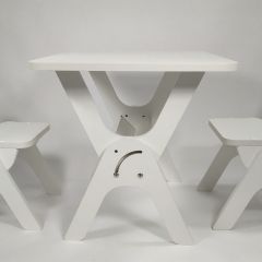 Детский растущий стол-парта и два стула Я САМ "Умка-Дуо" (Белый) в Кунгуре - kungur.mebel24.online | фото