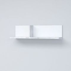 Эго Пл-1 Полка навесная (бетон светлый/белый глянец) в Кунгуре - kungur.mebel24.online | фото