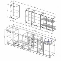 Кухонный гарнитур Антрацит 2800 (Стол. 26мм) в Кунгуре - kungur.mebel24.online | фото 2