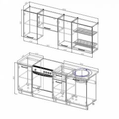 Кухонный гарнитур Жемчуг 2000 (Стол. 26мм) в Кунгуре - kungur.mebel24.online | фото 2