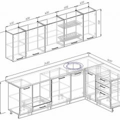 Кухонный гарнитур угловой Графика 2600х1600 (Стол. 26мм) в Кунгуре - kungur.mebel24.online | фото 2