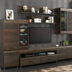 Гостиная Камелия Композиция 4 (Гикори Джексон темный) в Кунгуре - kungur.mebel24.online | фото 9