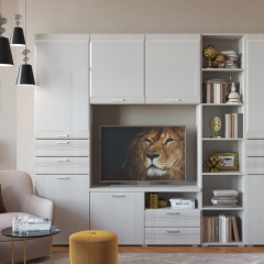 Гостиная ЛОТОС (модульная) Бодега белая в Кунгуре - kungur.mebel24.online | фото 10