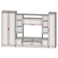 Гостиная ПРАГА-1 Анкор белый в Кунгуре - kungur.mebel24.online | фото 2