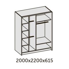 ИННЭС-5 Шкаф-купе 2-х дв. 2000 (2дв. Ф4 - венге вставка зеркало) в Кунгуре - kungur.mebel24.online | фото 2