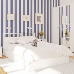 Камелия спальня № 7 Кровать 900 + Стол косметический + Зеркало + Комод, цвет белый, сп.м. 900х2000 мм., б/м, основание есть в Кунгуре - kungur.mebel24.online | фото 5
