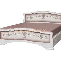 КАРИНА-6 Кровать из массива 1600 (Дуб молочный) с 2-мя ящиками в Кунгуре - kungur.mebel24.online | фото