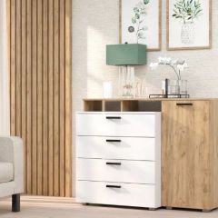 Комод №8 (Дуб Крафт Золотой/Белый) в Кунгуре - kungur.mebel24.online | фото