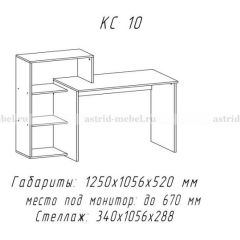 Компьютерный стол №10 (Анкор белый) в Кунгуре - kungur.mebel24.online | фото