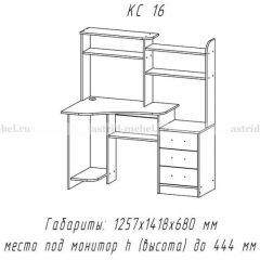 Компьютерный стол №16 (Анкор темныйанкор темный) в Кунгуре - kungur.mebel24.online | фото