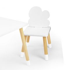Комплект детской мебели стол и два стула Облачко (Белый/Белый/Береза) в Кунгуре - kungur.mebel24.online | фото