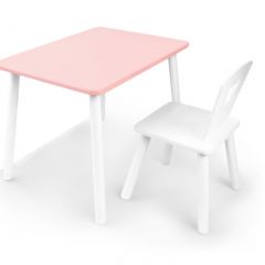 Комплект детской мебели стол и стул Корона (Розовый/Белый/Белый) в Кунгуре - kungur.mebel24.online | фото 2