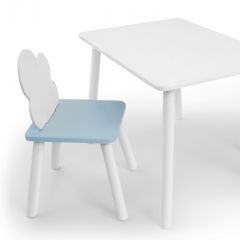 Комплект детской мебели стол и стул Облачко (Белый/Голубой/Белый) в Кунгуре - kungur.mebel24.online | фото 1