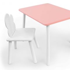 Комплект детской мебели стол и стул Облачко (Розывый/Белый/Белый) в Кунгуре - kungur.mebel24.online | фото