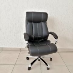 Кресло Barneo K-303 для руководителя (черная экокожа) в Кунгуре - kungur.mebel24.online | фото