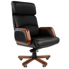 Кресло для руководителя CHAIRMAN 417 (Натуральная кожа) Черное в Кунгуре - kungur.mebel24.online | фото