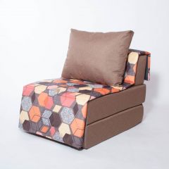 Кресло-кровать бескаркасное Харви (коричневый-геометрия браун) в Кунгуре - kungur.mebel24.online | фото