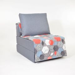 Кресло-кровать бескаркасное Харви (серый-геометрия слейт) в Кунгуре - kungur.mebel24.online | фото 1