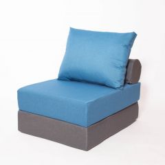 Кресло-кровать-пуф бескаркасное Прайм (синий-графит (Ф)) в Кунгуре - kungur.mebel24.online | фото