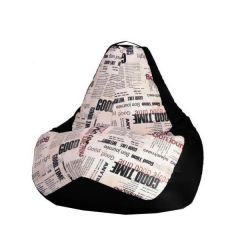 Кресло-мешок XL Газета-Black в Кунгуре - kungur.mebel24.online | фото 1
