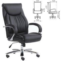 Кресло офисное BRABIX "Advance EX-575" (хром/экокожа/черное) 531825 в Кунгуре - kungur.mebel24.online | фото