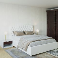 Кровать Берлин с ПМ 1200 (экокожа белая) в Кунгуре - kungur.mebel24.online | фото 2