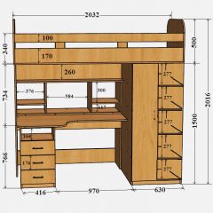 Кровать-чердак Аракс в Кунгуре - kungur.mebel24.online | фото 4