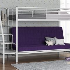 Кровать двухъярусная с диваном "Мадлен-3" (Белый/Фиолетовы) в Кунгуре - kungur.mebel24.online | фото