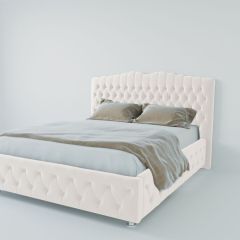 Кровать Нягань с ПМ 1400 (экокожа белая) в Кунгуре - kungur.mebel24.online | фото 2
