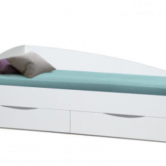 Кровать одинарная "Фея - 3" асимметричная 1900х800 (белая) в Кунгуре - kungur.mebel24.online | фото