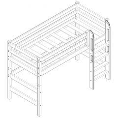 Кровать полувысокая с прямой лестницей Соня (Вариант 5) в Кунгуре - kungur.mebel24.online | фото 3