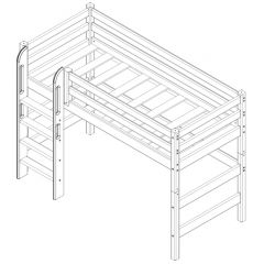 Кровать полувысокая с прямой лестницей Соня (Вариант 5) в Кунгуре - kungur.mebel24.online | фото 4