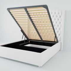 Кровать Берлин ЛЮКС с ПМ 2000 (экокожа белая) в Кунгуре - kungur.mebel24.online | фото