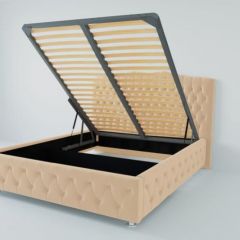 Кровать Нягань с ПМ 1400 (экокожа бежевая) в Кунгуре - kungur.mebel24.online | фото