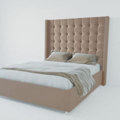 Кровать Венеция ЛЮКС без основания 1400 (велюр серый) в Кунгуре - kungur.mebel24.online | фото