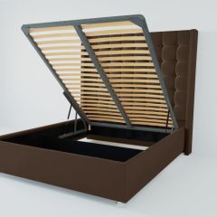 Кровать Венеция ЛЮКС с ПМ 1200 (экокожа коричневая) в Кунгуре - kungur.mebel24.online | фото