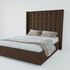 Кровать Венеция ЛЮКС с ПМ 1200 (экокожа коричневая) в Кунгуре - kungur.mebel24.online | фото 2
