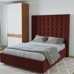 Кровать Венеция ЛЮКС с ПМ 1200 (велюр бордо) в Кунгуре - kungur.mebel24.online | фото 2