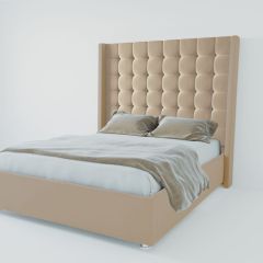 Кровать Венеция ЛЮКС с ПМ 1600 (велюр светло-серый) в Кунгуре - kungur.mebel24.online | фото 2