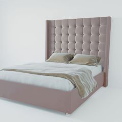 Кровать Венеция ЛЮКС с ПМ 1600 (велюр темно-серый) в Кунгуре - kungur.mebel24.online | фото 2