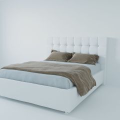 Кровать Венеция с ПМ 2000 (экокожа белая) в Кунгуре - kungur.mebel24.online | фото 2