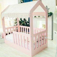 Кровать-домик без ящика 800*1600 (Розовый) в Кунгуре - kungur.mebel24.online | фото