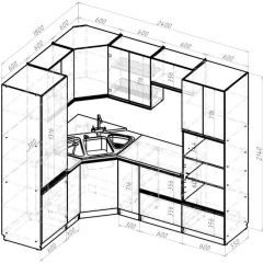 Кухонный гарнитур Адажио оптима 1800х2400 мм в Кунгуре - kungur.mebel24.online | фото 2