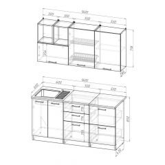 Кухонный гарнитур Лариса стандарт 4 1600 мм в Кунгуре - kungur.mebel24.online | фото 2