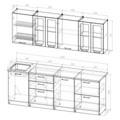 Кухонный гарнитур Лоретта компакт 2200 мм в Кунгуре - kungur.mebel24.online | фото 2