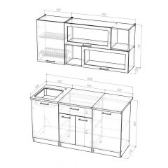 Кухонный гарнитур Лоретта стандарт 1600 мм в Кунгуре - kungur.mebel24.online | фото 2